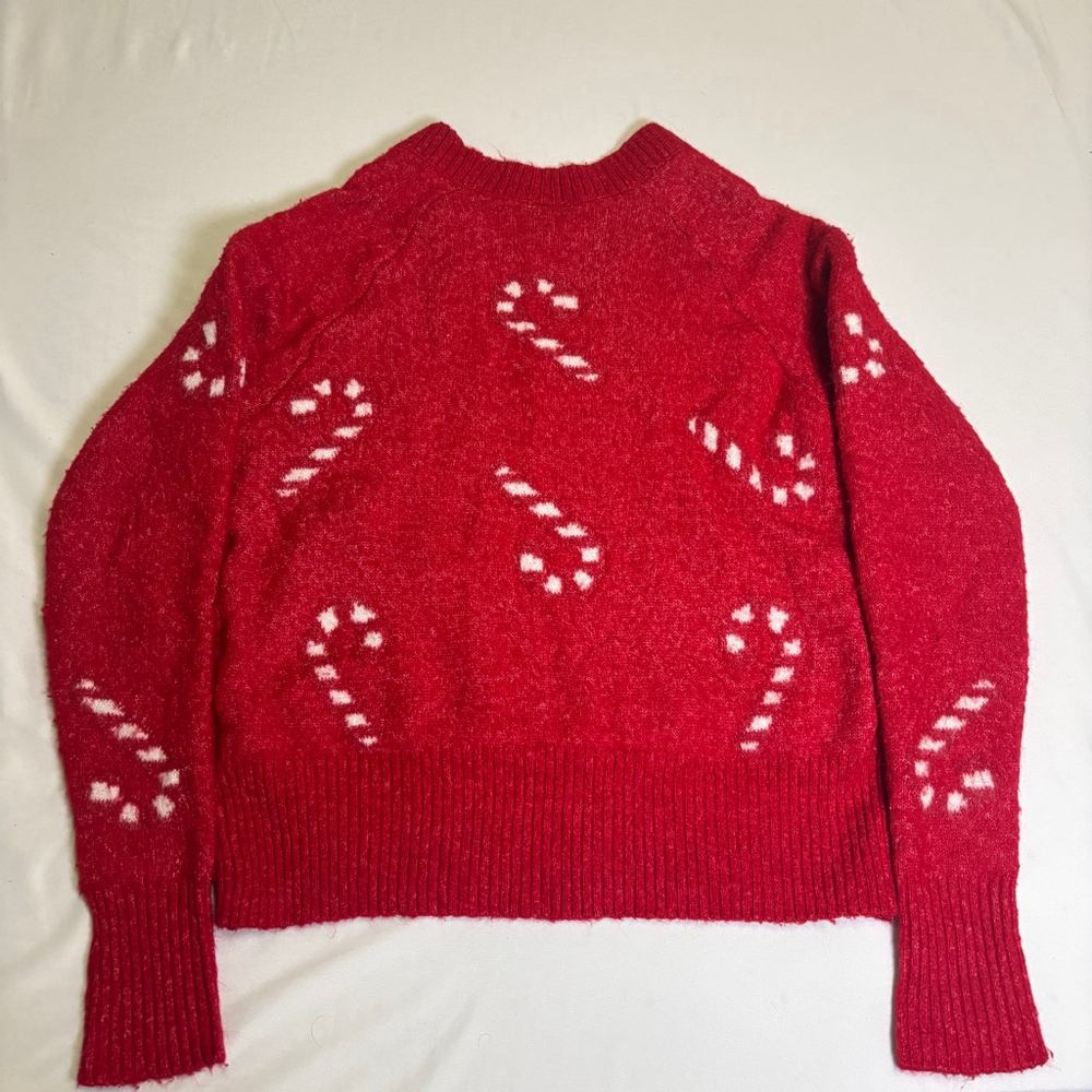 Festive Red Candy Cane Women's Sweater - Picture 12 of 12